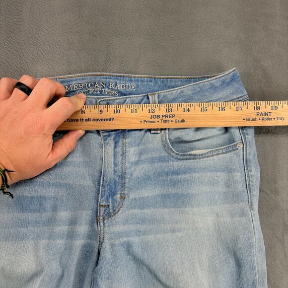 American Eagle Kick Boot Jeans Women's Size 14 Reg. Blue Mid-Rise Stretch Preppy - Picture 8 of 10